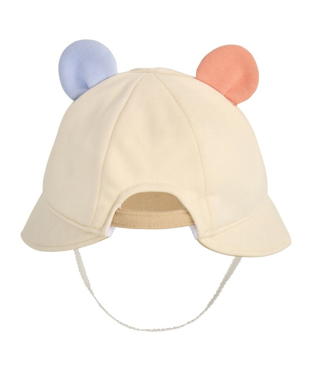 MIKI HOUSE HOT BISCUITS 【40-48cm】裏毛パイル素材 耳付き帽子 