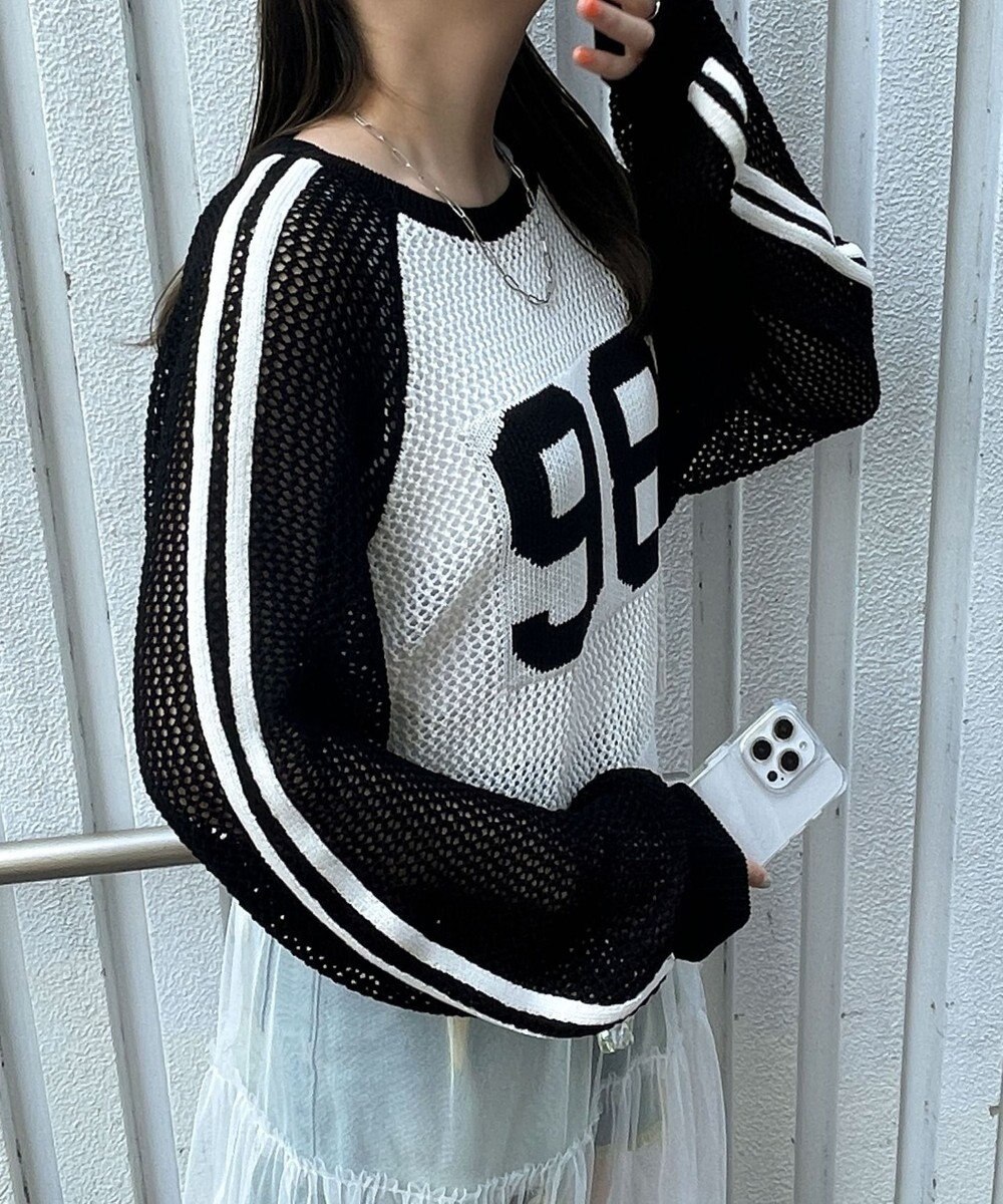 WEGO ラグランショートメッシュニット 