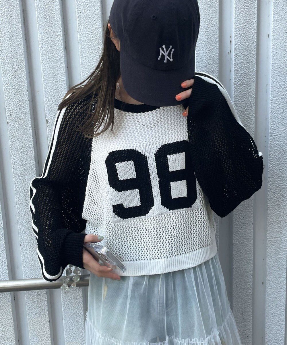 WEGO ラグランショートメッシュニット 