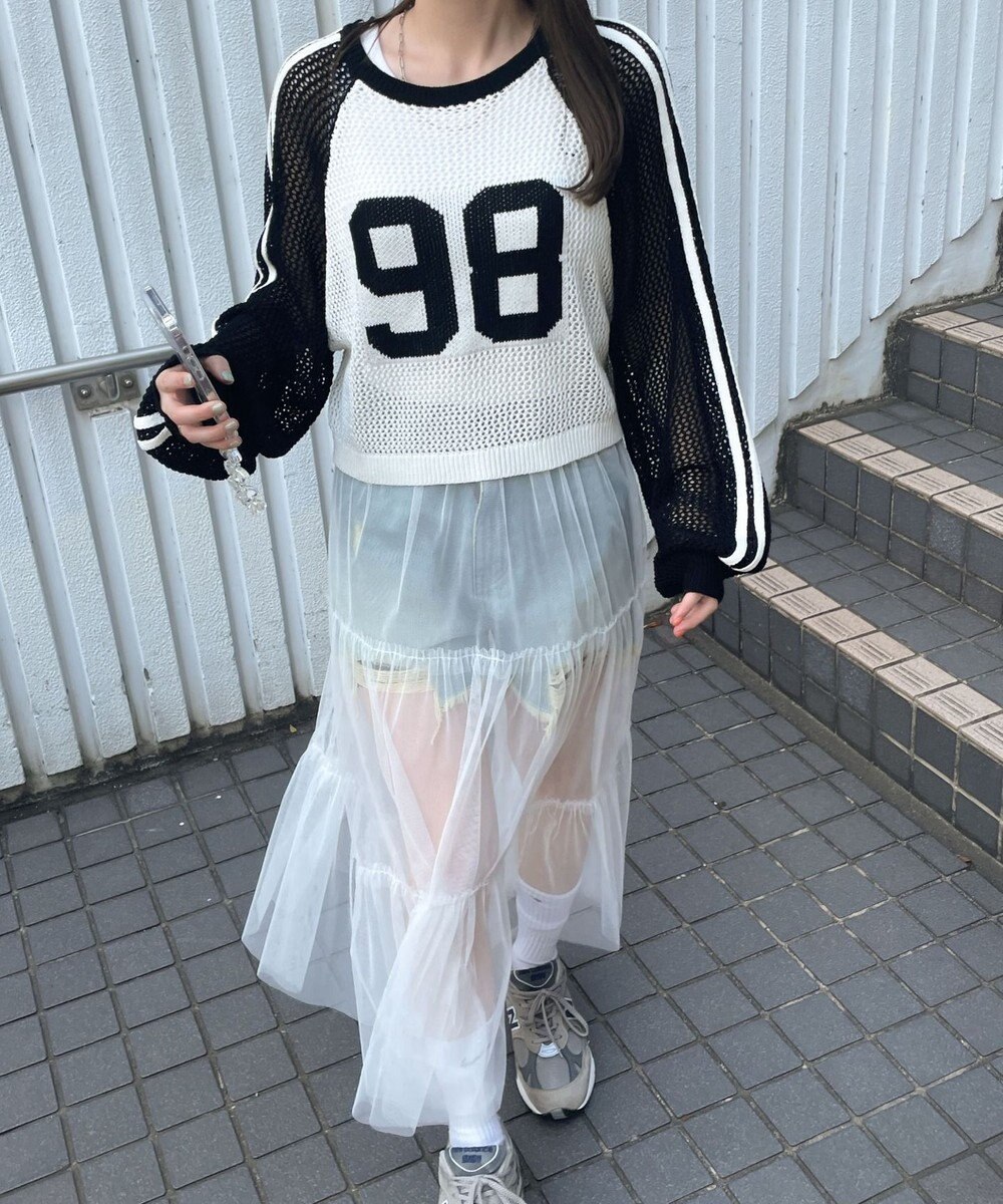 WEGO ラグランショートメッシュニット 