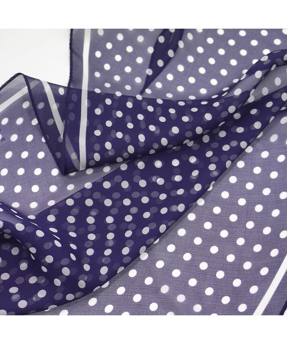 Marca ＜洗えるシルク＞ドット 菱形スカーフ Marcaオリジナル ウォッシャブルシルクローン 