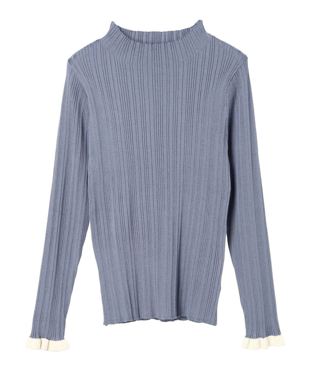 earth music&ecology 配色フリルニットプルオーバー 