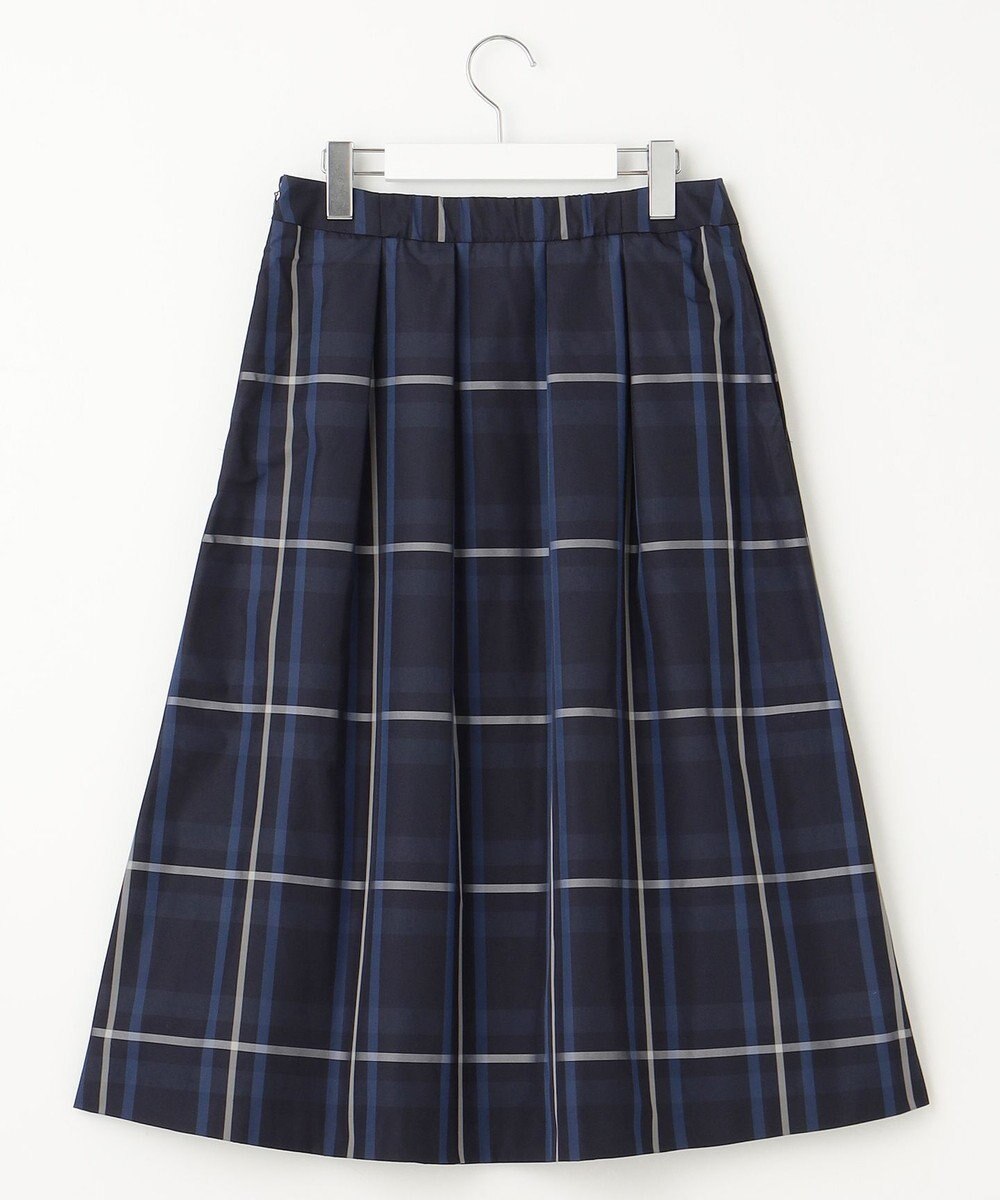 J.PRESS LADIES 【洗える】2/2綾 メモリーチェック タック スカート 