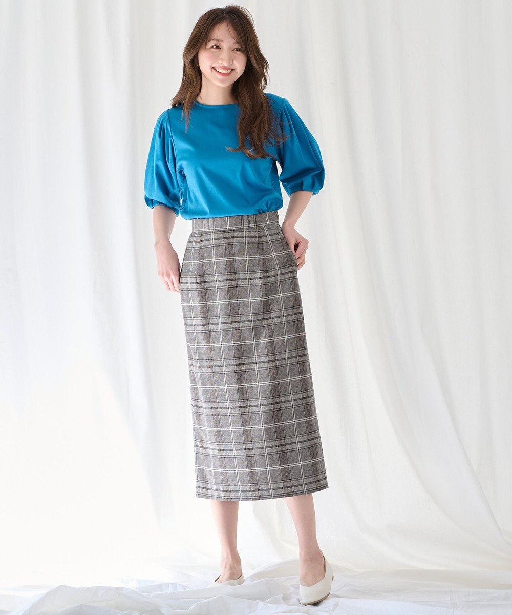 ANY 【ウエストゴム/ストレッチ】チェックタイトスカート 