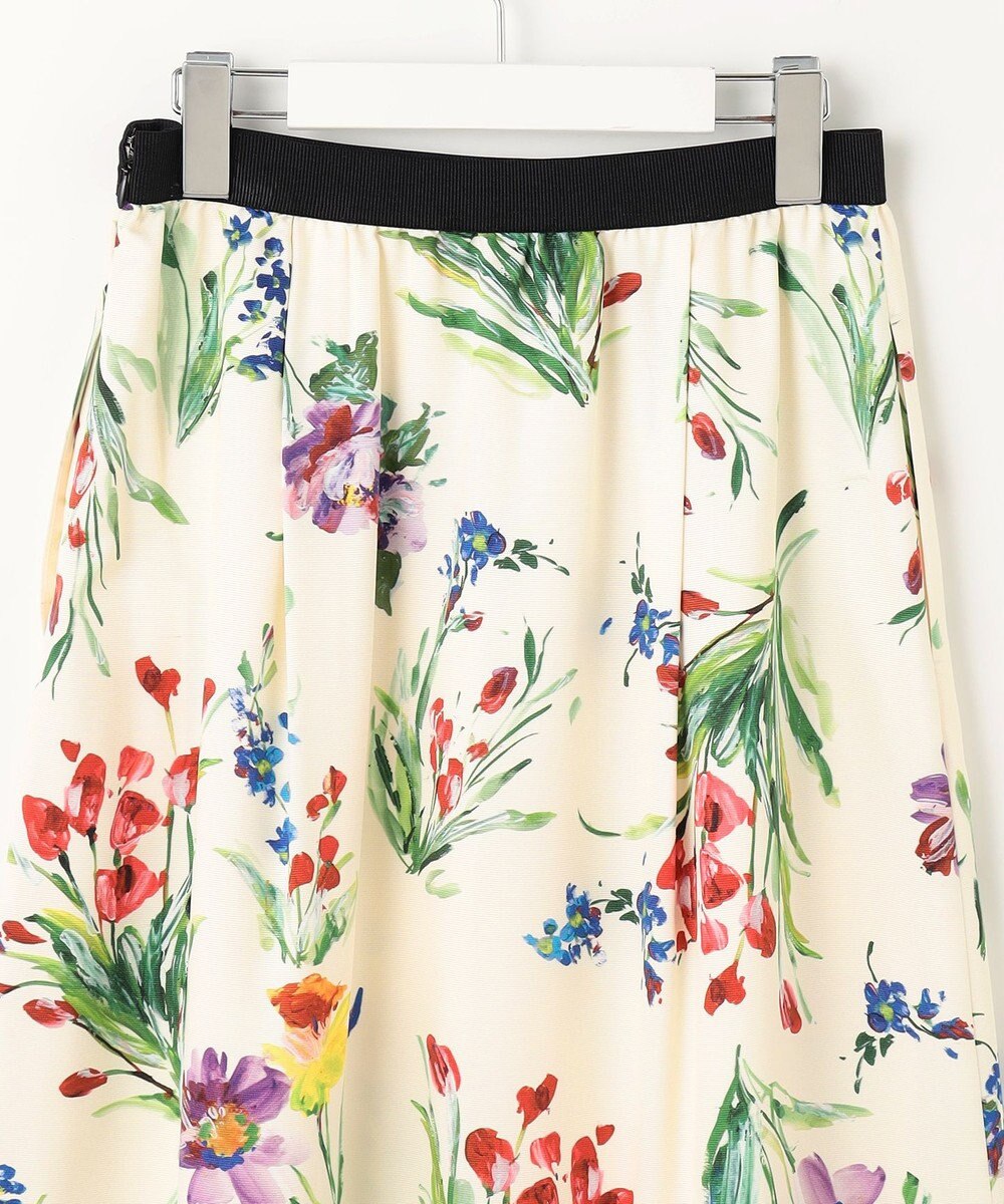 自由区 S 【洗える】ペイントタッチフラワープリント スカート 