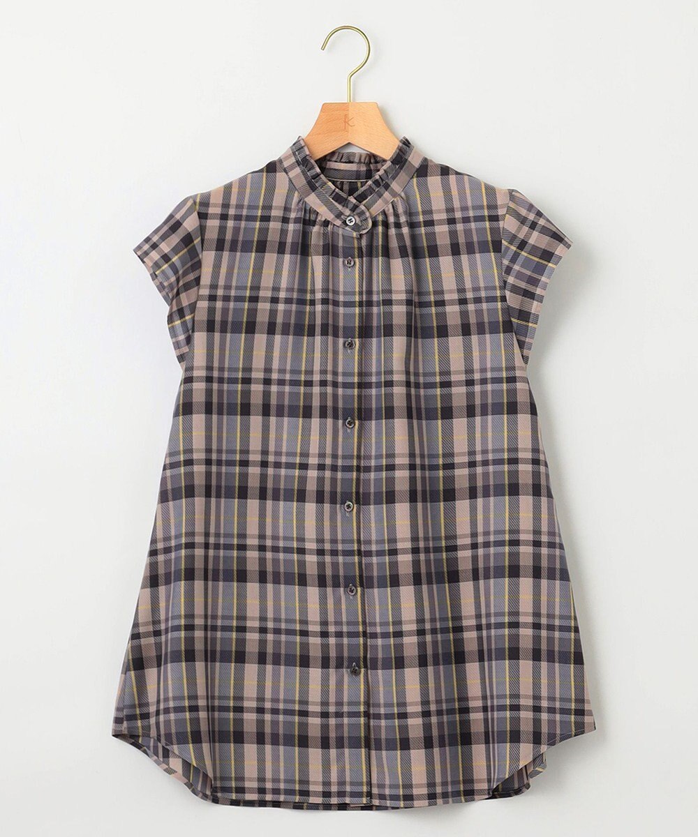 組曲 【リボンタイ付き】シアーツイルチェック ブラウス 