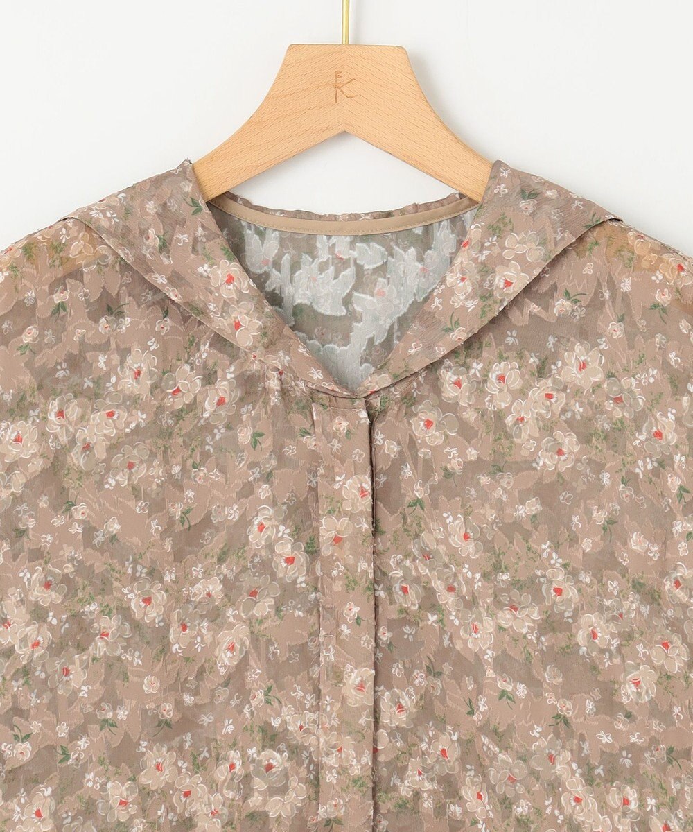 組曲 S 【WEB限定】フラワーボーダージャガードプリント ワンピース 