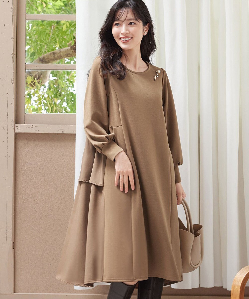 Tiaclasse L 【洗える】ドッキングティアードワンピース 