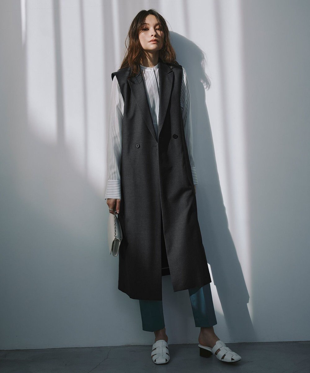 ICB 【洗える】T/Cストレッチサテン スティックパンツ 