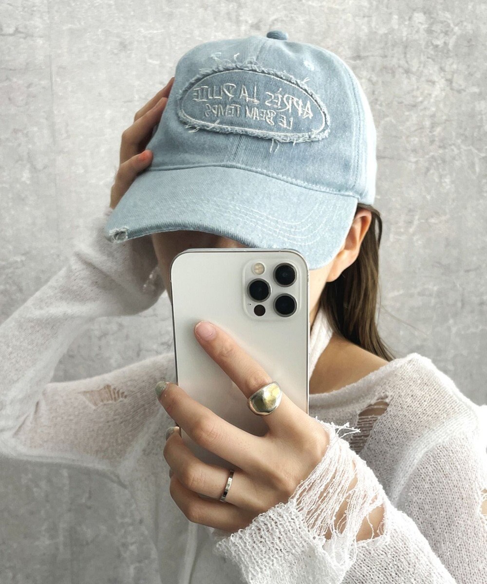 WEGO サークルフリンジロゴデニムキャップ 