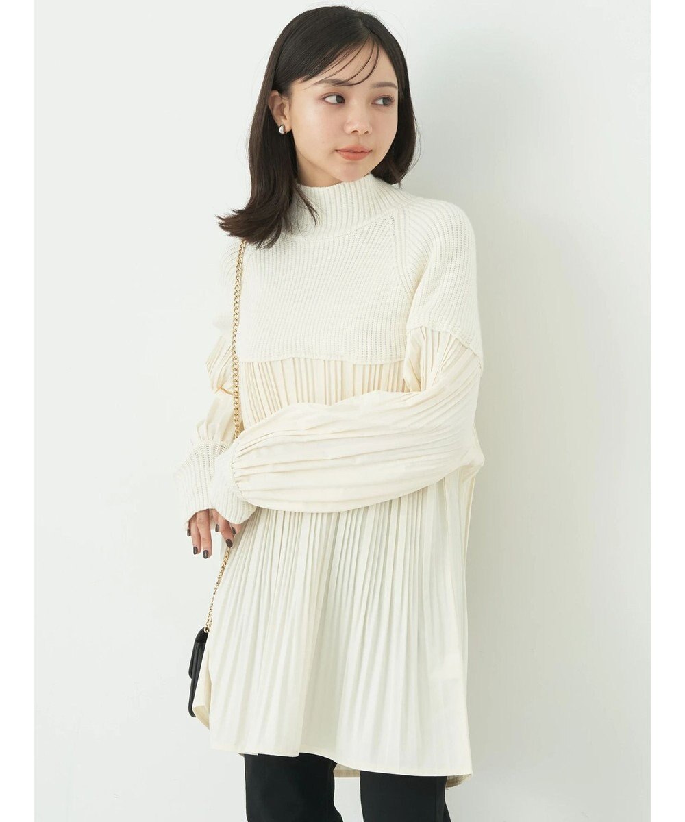 earth music&ecology プリーツフレアニットチュニック 