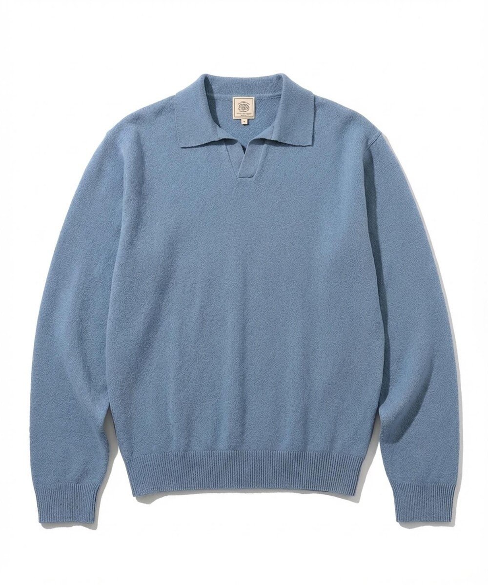 J.PRESS MEN ミックスブークレ スキッパーポロシャツ 