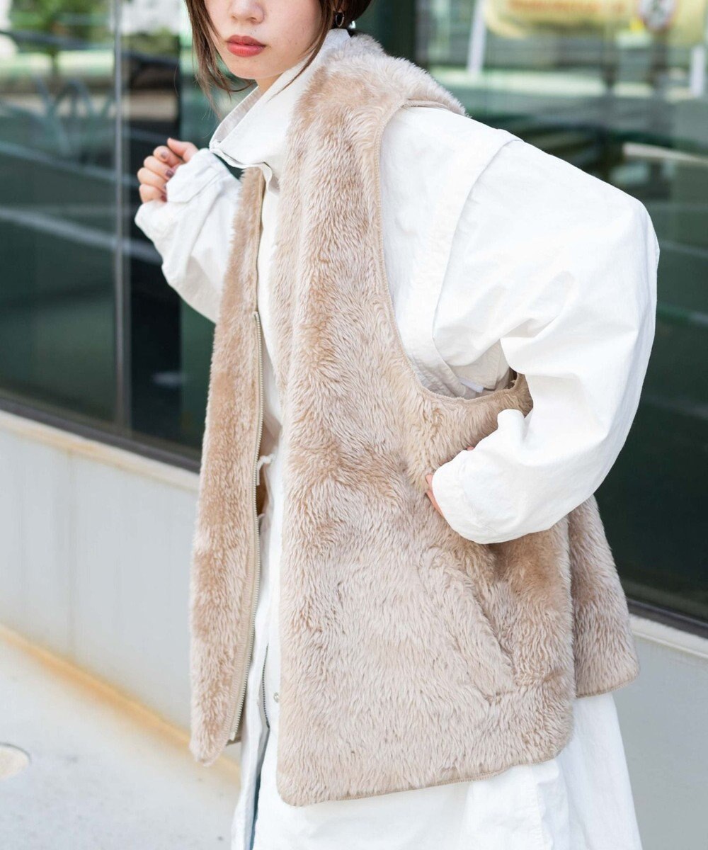 WEGO フェイクファーBIGベスト 