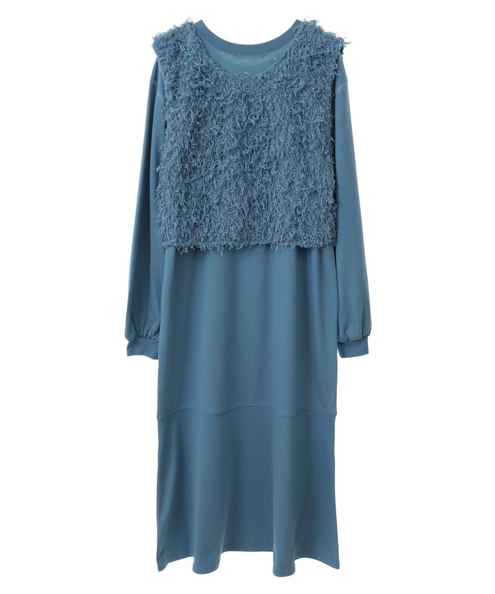 Green Parks ＳＥＴ２点ベスト＋配色ステッチワンピース 