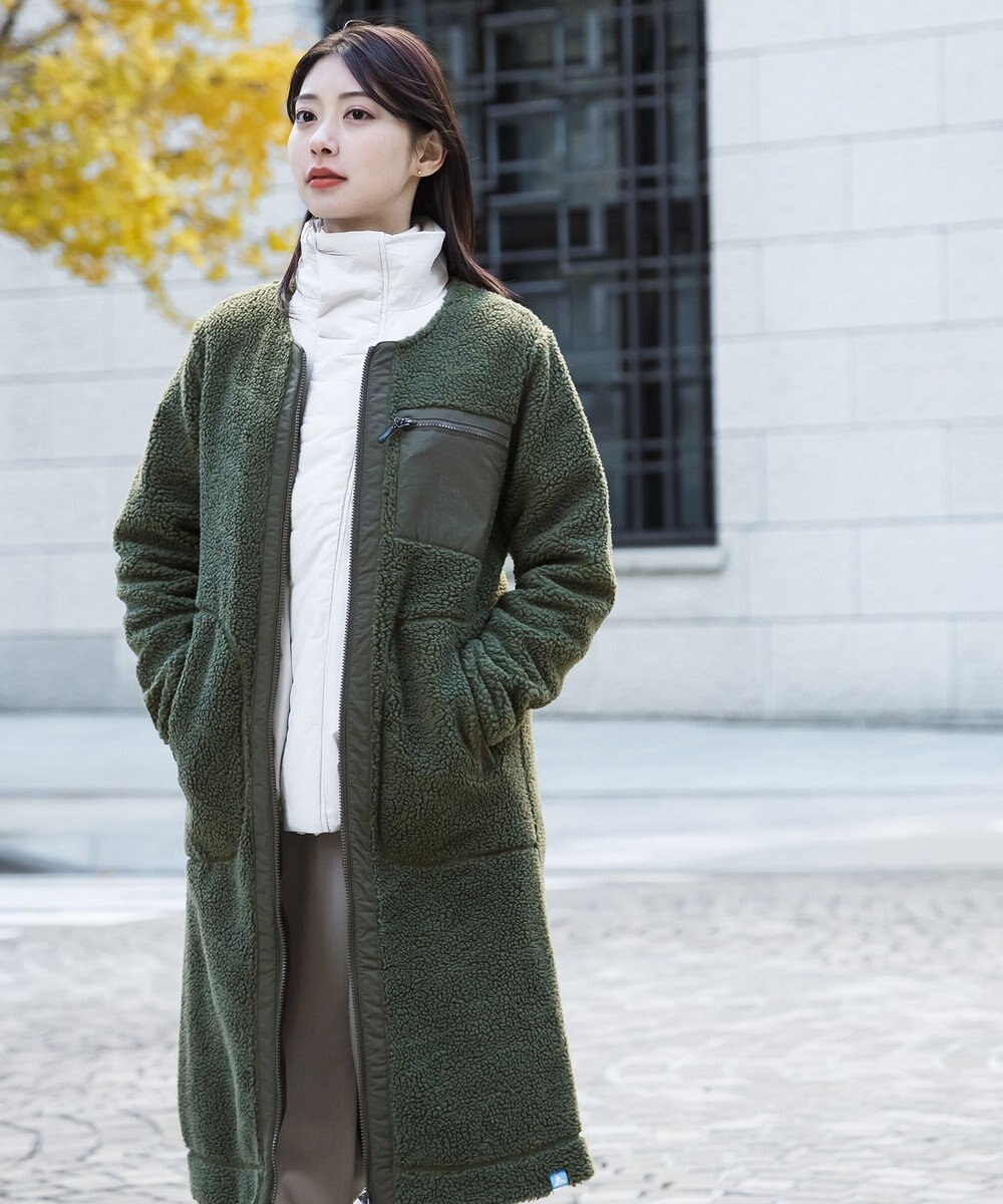 SHARE PARK LADIES 【LADIES】ボアフリースロングカーディガン 