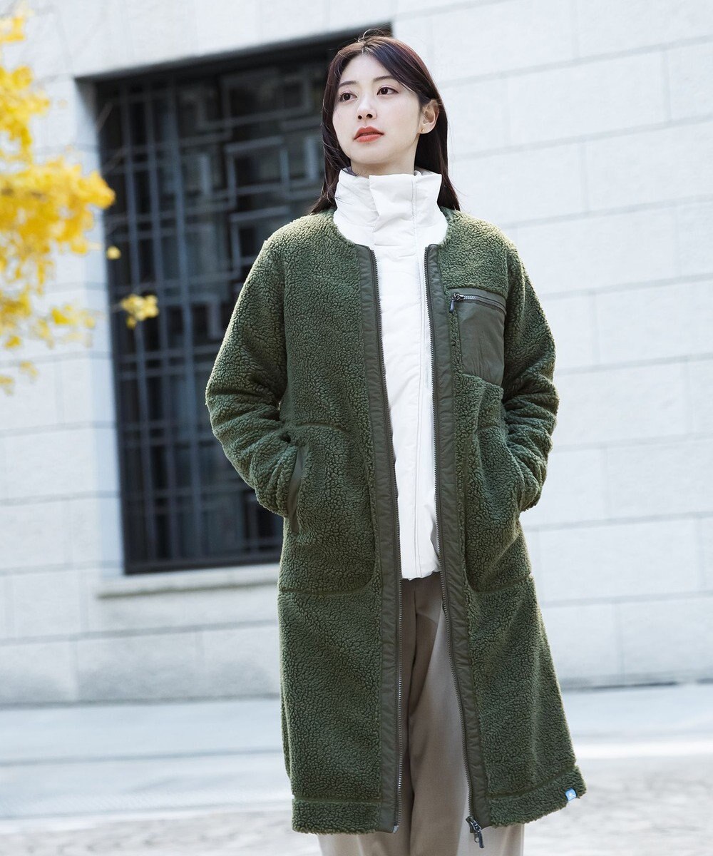 SHARE PARK LADIES 【LADIES】ボアフリースロングカーディガン 