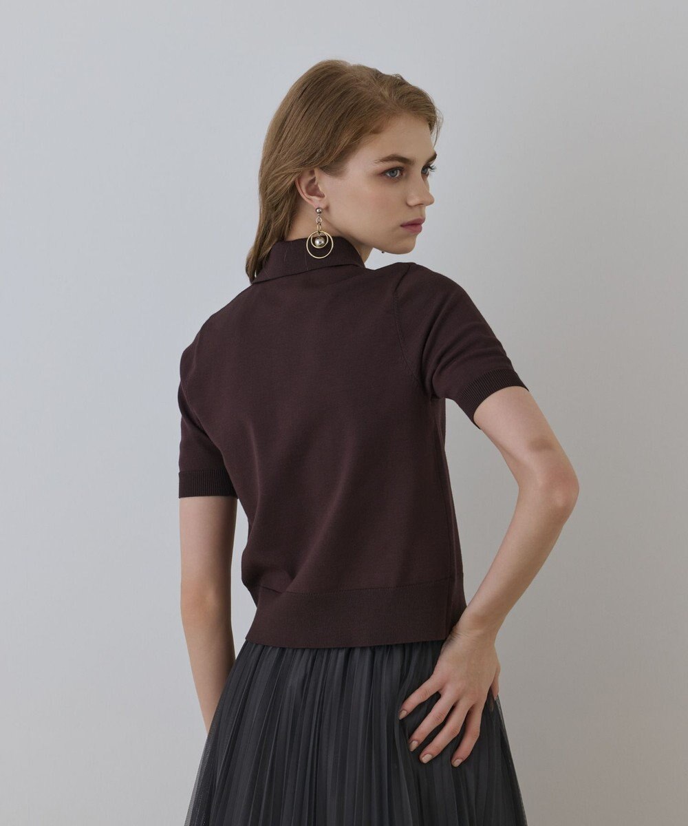 GRACE CONTINENTAL バイカラーポロニットトップ 