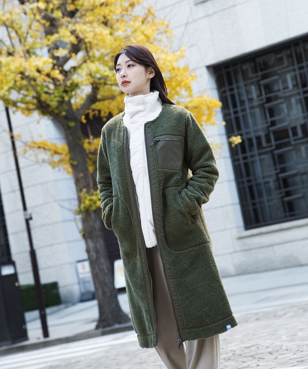 SHARE PARK LADIES 【LADIES】ボアフリースロングカーディガン 