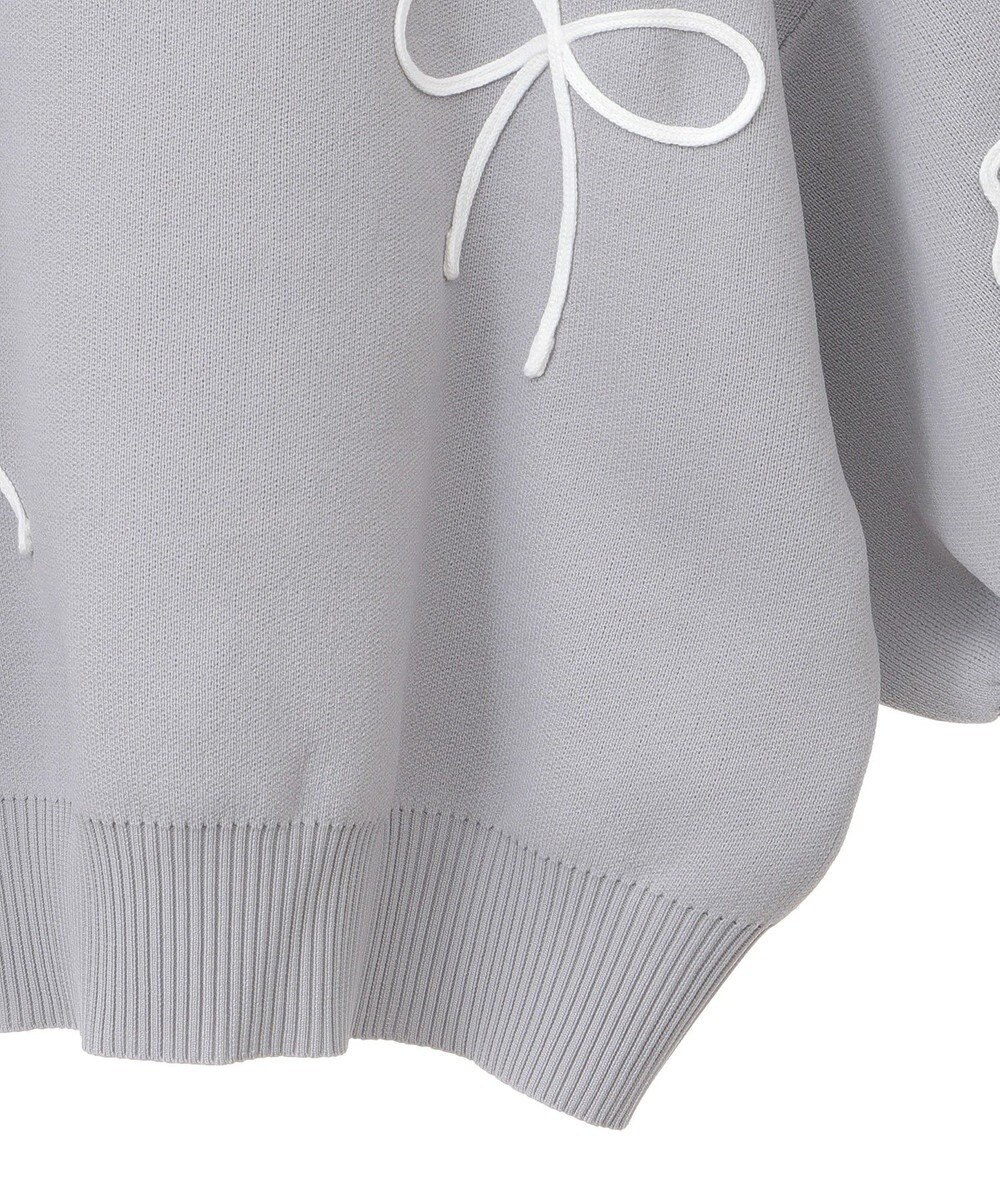 Green Parks ・ＥＬＥＮＣＡＲＥ　ＤＵＥ　ライン刺繍５分袖ニット 