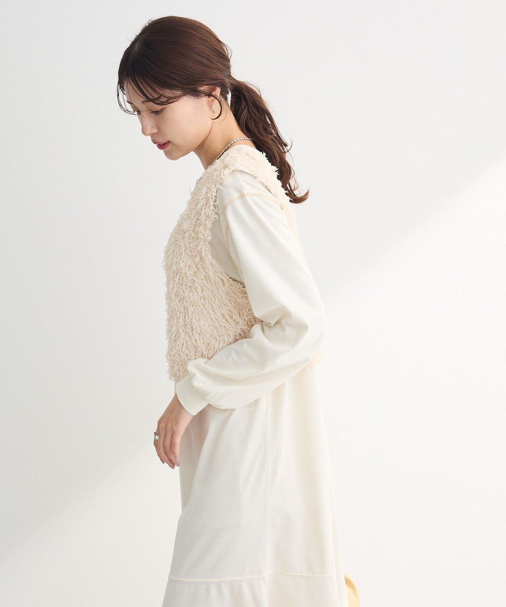 Green Parks ＳＥＴ２点ベスト＋配色ステッチワンピース 