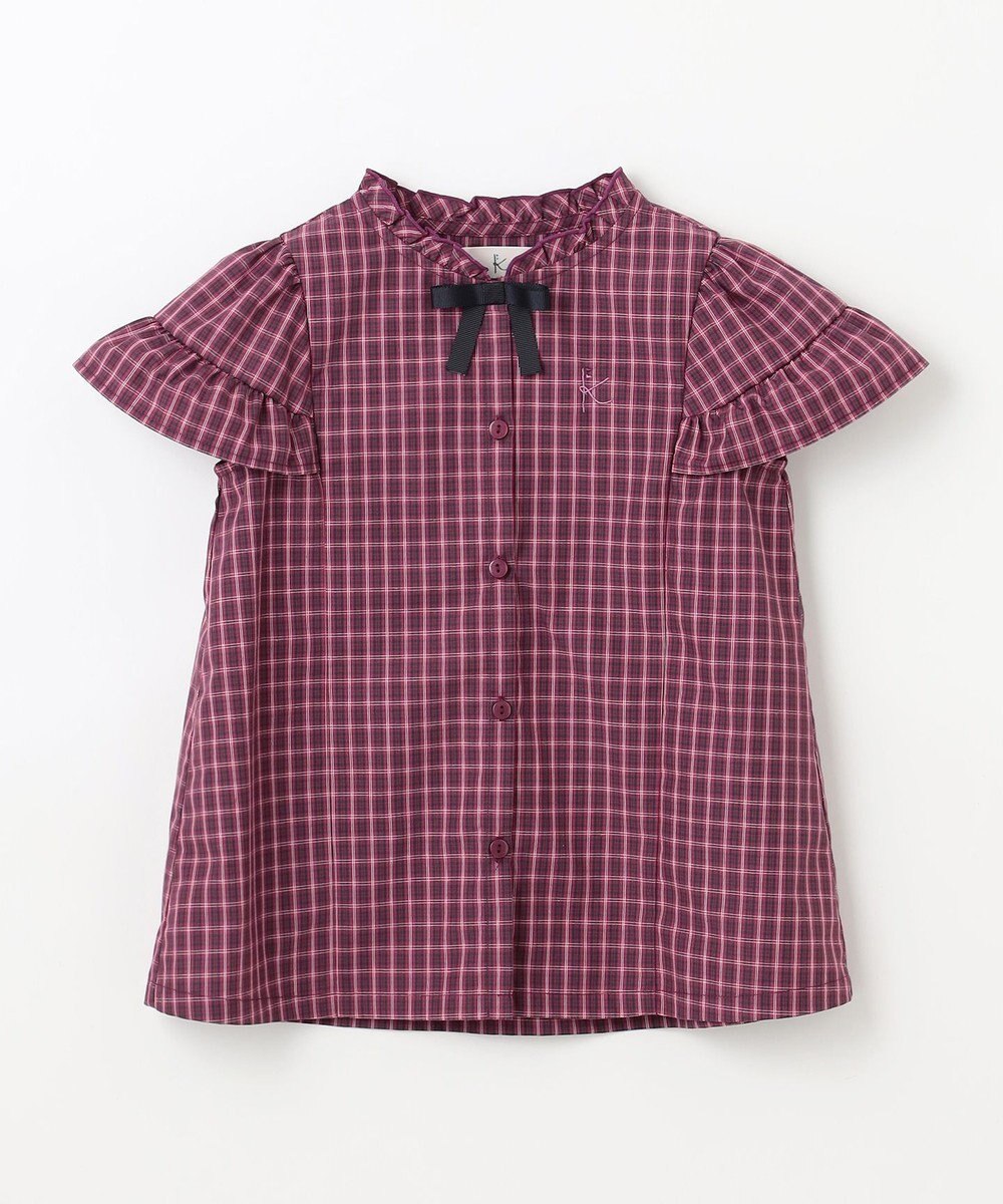 組曲 KIDS 【110-140㎝】チェックラッフル ブラウス 