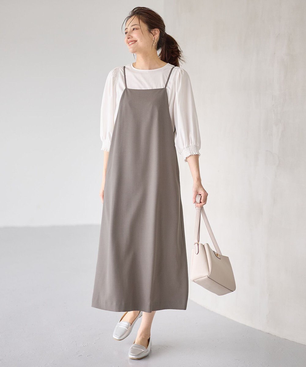 ANY 【セットアップ可能/UVケア/接触冷感/ストレッチ】イージーケアライトストレッチワンピース 