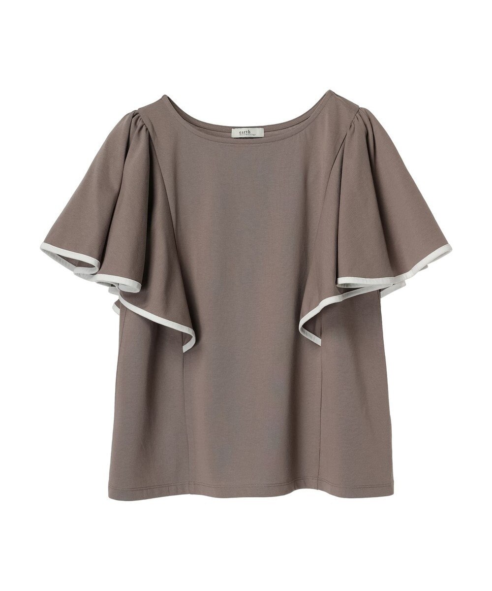earth music&ecology パイピングフレアスリーブカットソー 