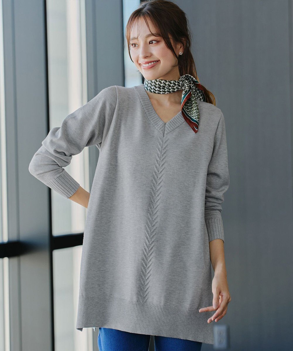 Tiaclasse 【安田美沙子さん着用・選べる2type・洗える】もちニットチュニック 