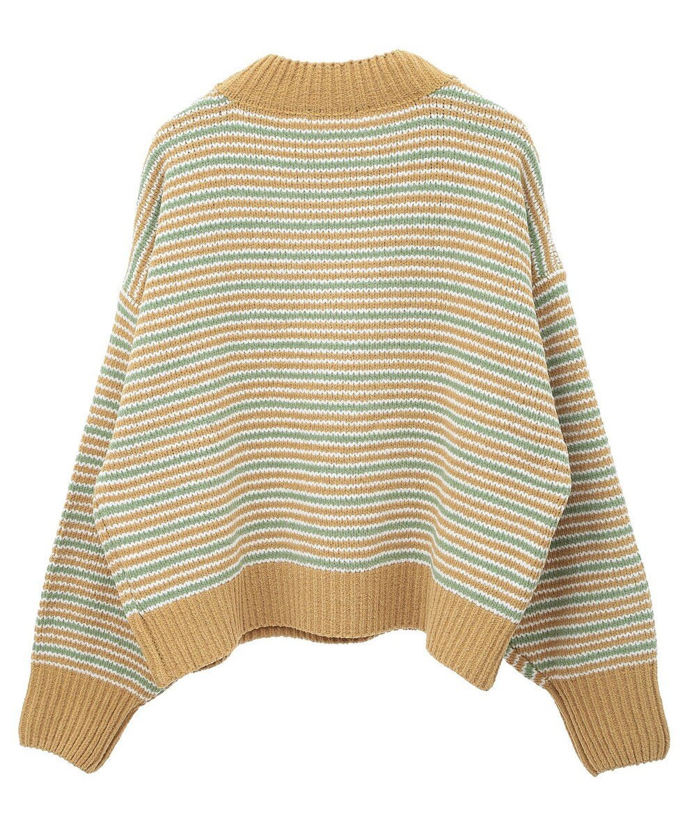 earth music&ecology マルチボーダーベロアモールプルオーバー 