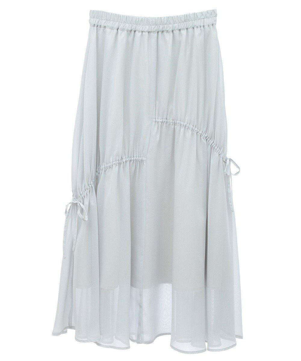 earth music&ecology シャイニーアシンメトリーギャザースカート 