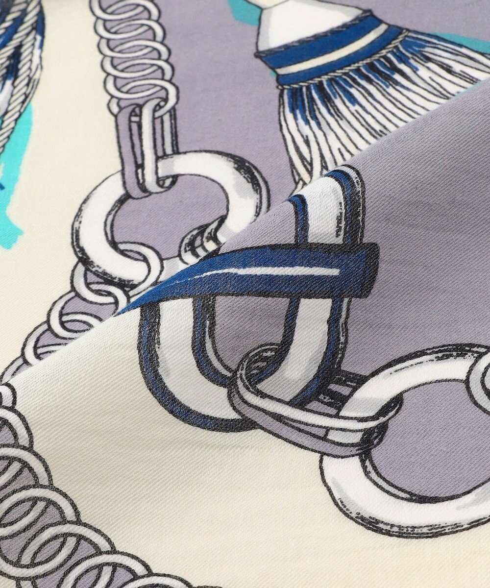 23区 manipuri ピルエットモチーフ コットンシルク ストール 