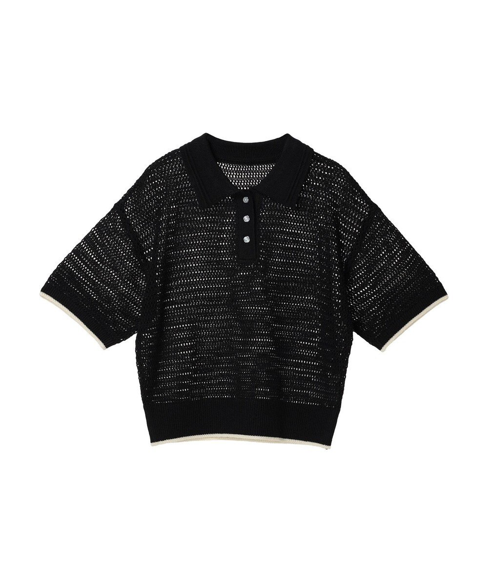 earth music&ecology ラインポロニットプルオーバー 