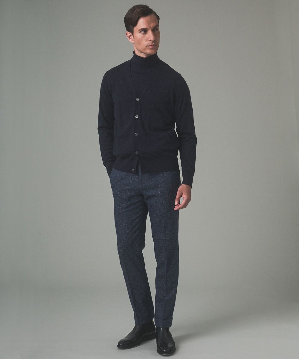 GOTAIRIKU 体温調整に【洗える/チクチクしにくい/ピリングしにくい】イタリア糸 ハイゲージ カーディガン_WOOL100% 