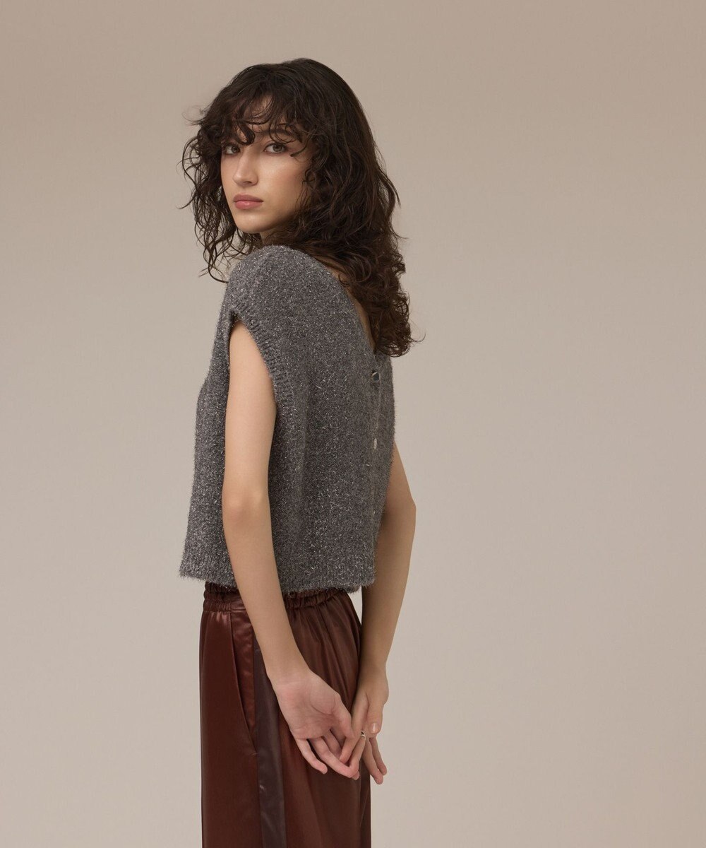 GRACE CONTINENTAL ショートフェザーニットトップ 