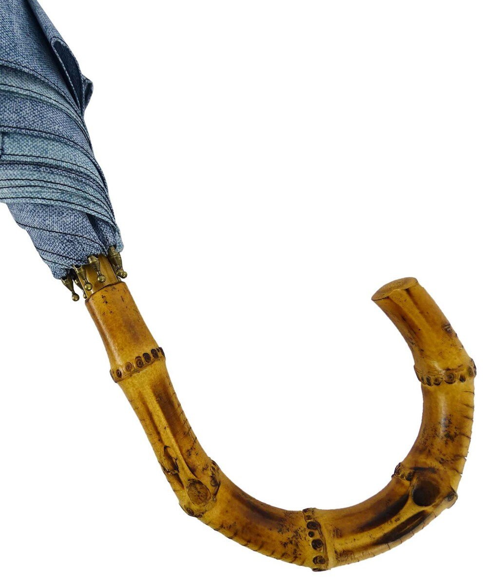 +RING 【限定/日本製】レディース向け 晴雨兼用傘 （長ショート）BLU denim-like pattern SR358 