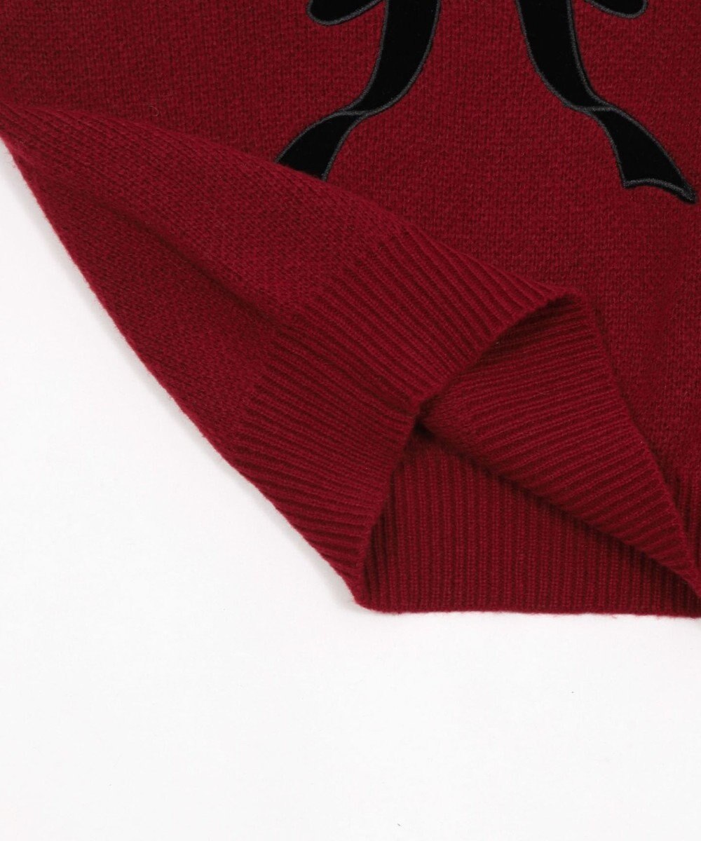 WEGO ベロアリボンアップリケタックスリーブニット 