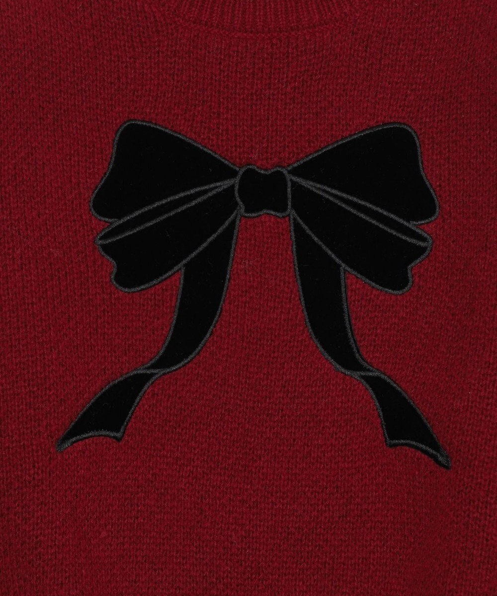 WEGO ベロアリボンアップリケタックスリーブニット 