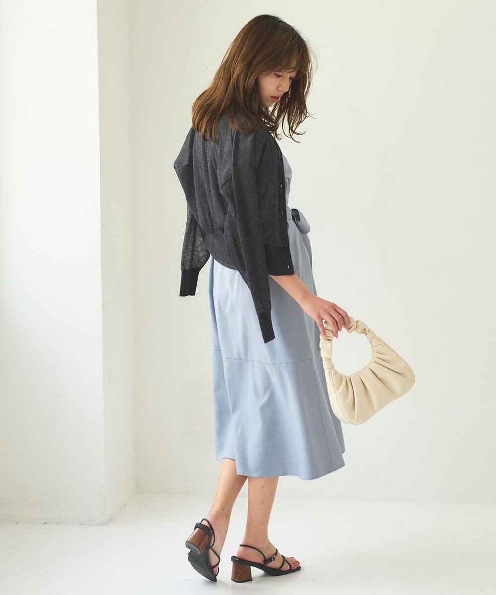 Feroux 【洗える】シアーカラー カーディガン 