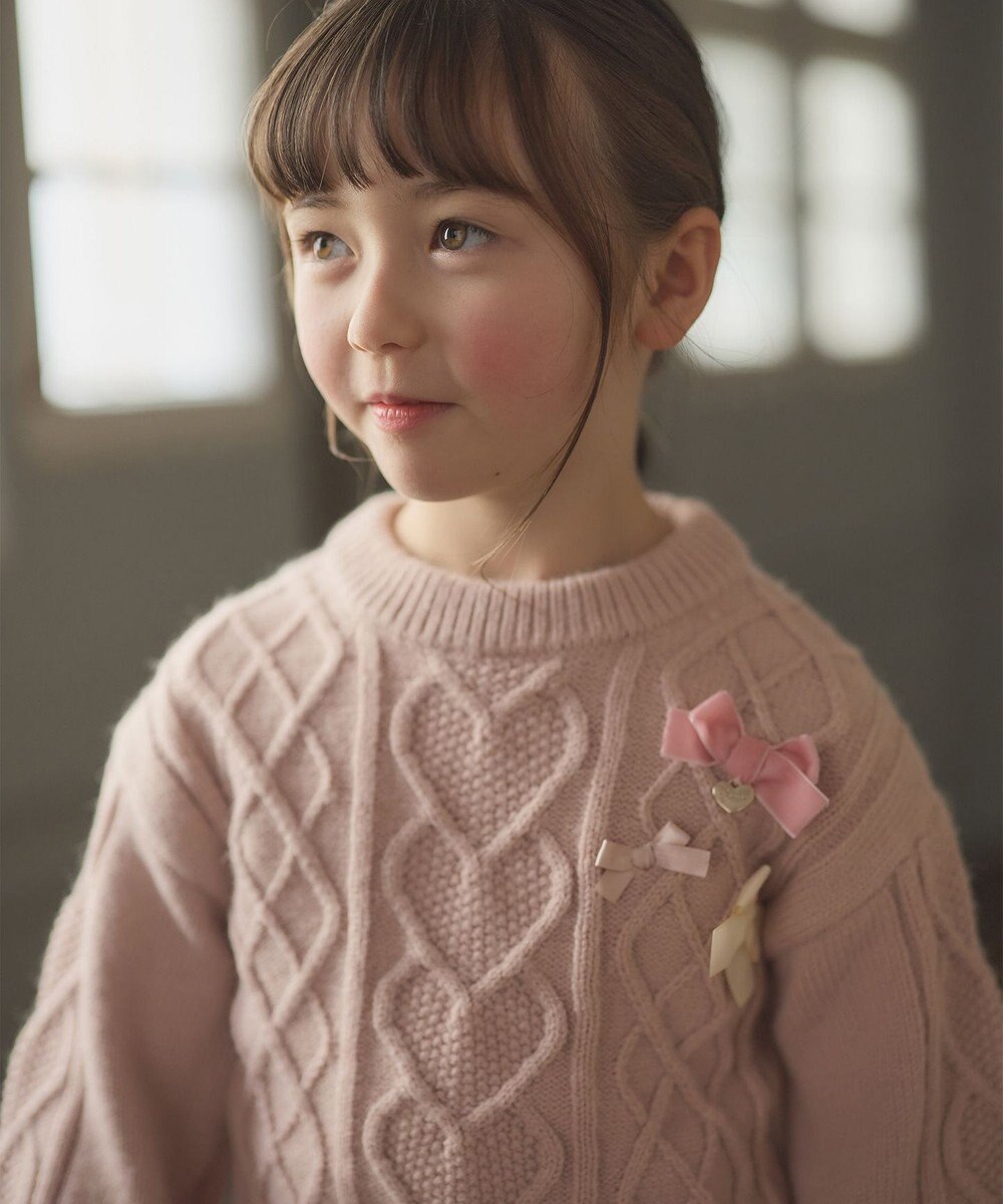 ANY KIDS リボン ケーブル ニット 