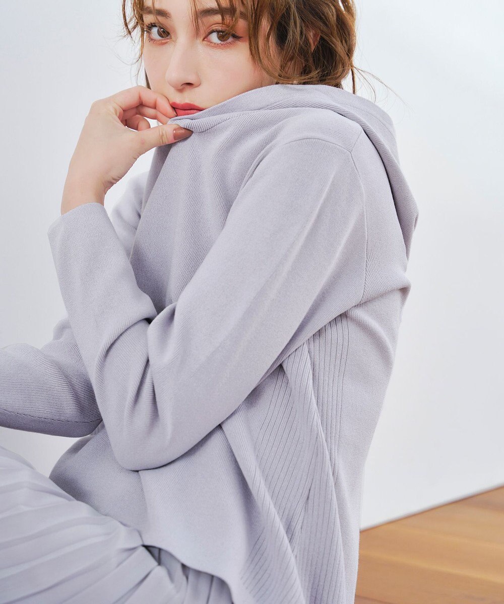 Tiaclasse 【洗える】サマーニットフードパーカートップス 