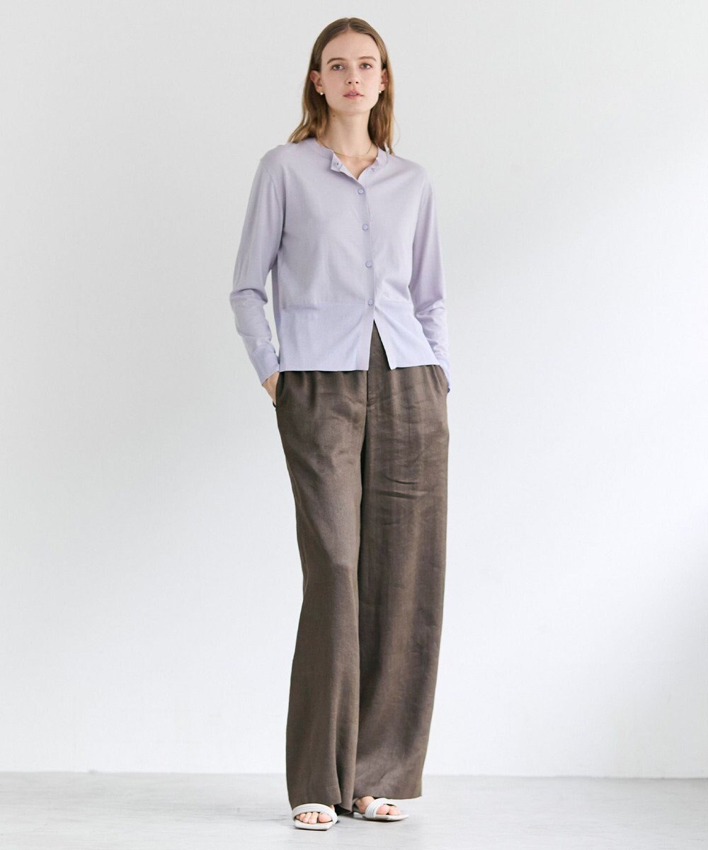 BEIGE， JULIE / コットンシルク クルーネックカーディガン 