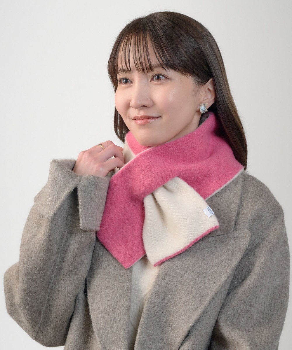 MOONBAT MACKINTOSH PHILOSOPHY(マッキントッシュ フィロソフィー）【ギフトBOX付】ウール100％ リバーシブル ニット マフラー ユニセックス 日本製 