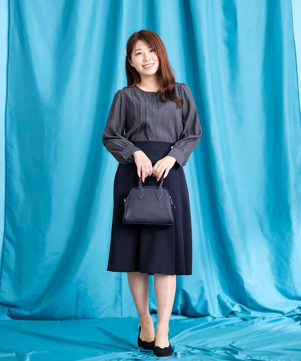 Tiaclasse 【ダブルクロス・洗える】アシンメトリープリーツスカート 