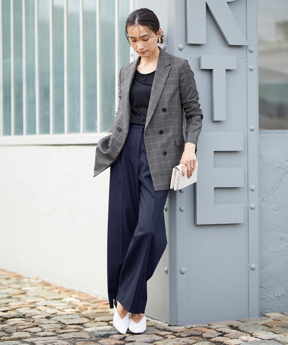 ICB 【新色追加・洗える】 ウールマットウース ダブル前ジャケット 