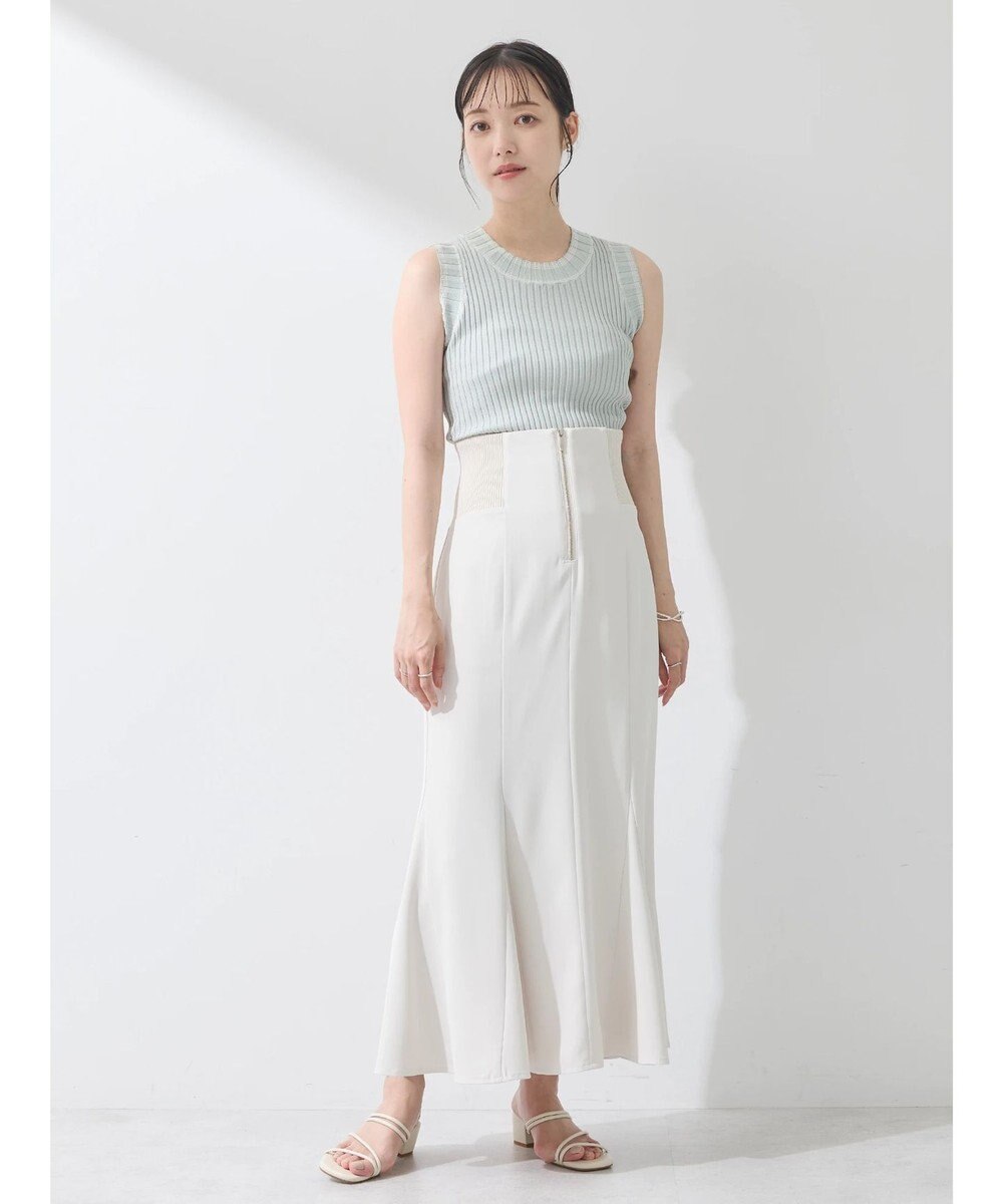 earth music&ecology ノースリーブラインニットプルオーバー 