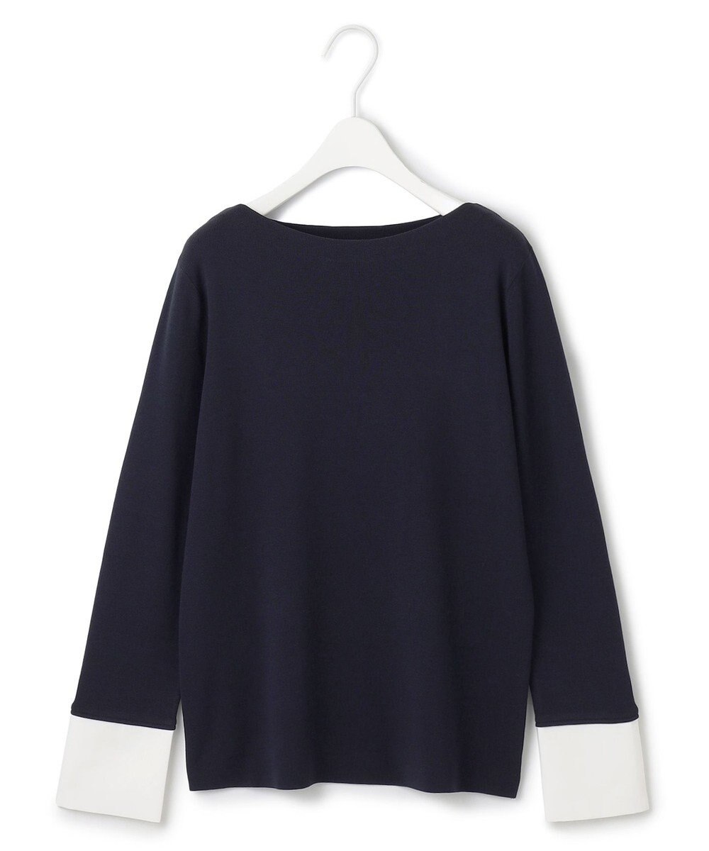 ICB L 【洗える】 クロスコンビ デザインニットプルオーバー 