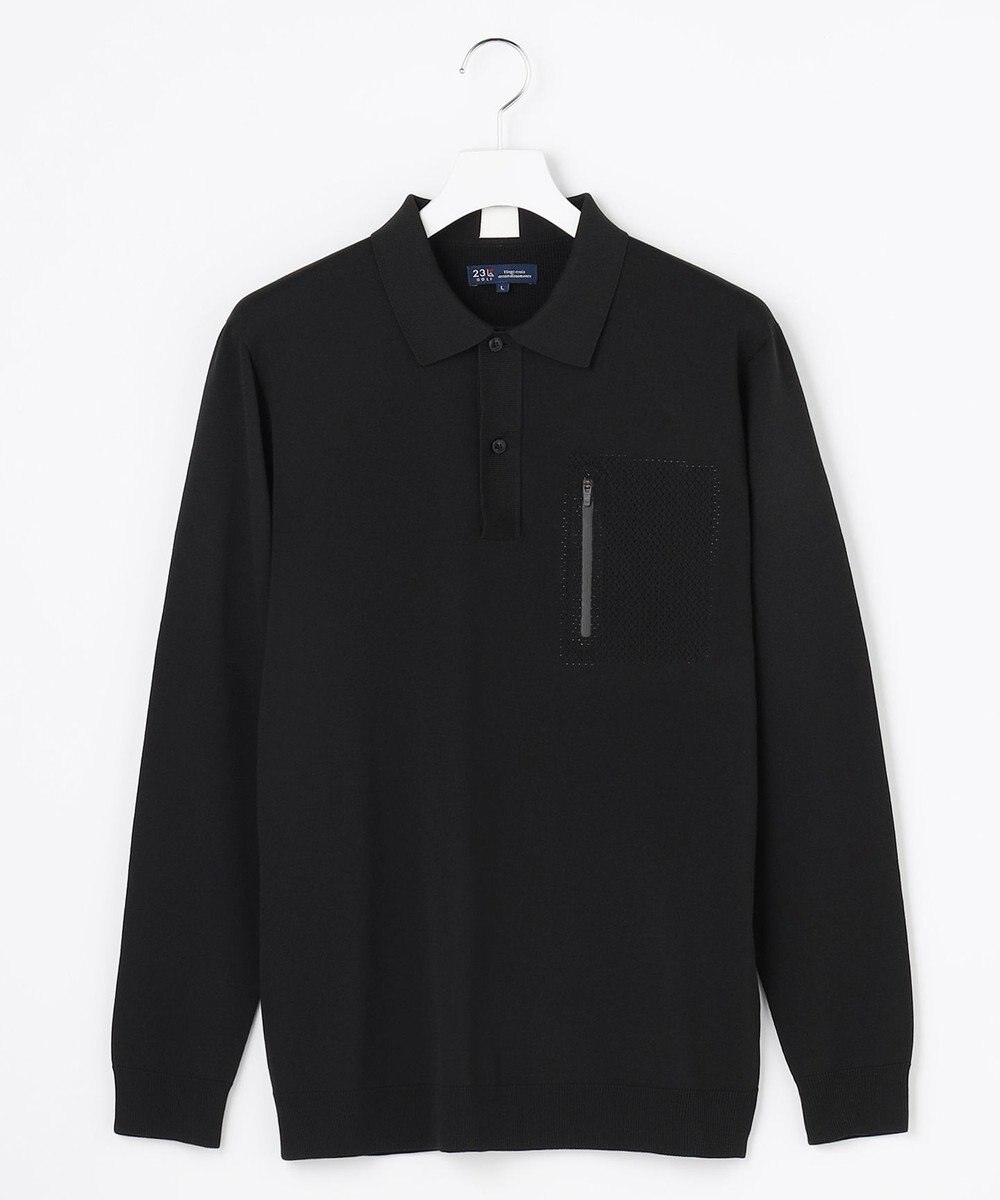23区GOLF 【MEN】長袖ニットポロシャツ ホールガーメント 
