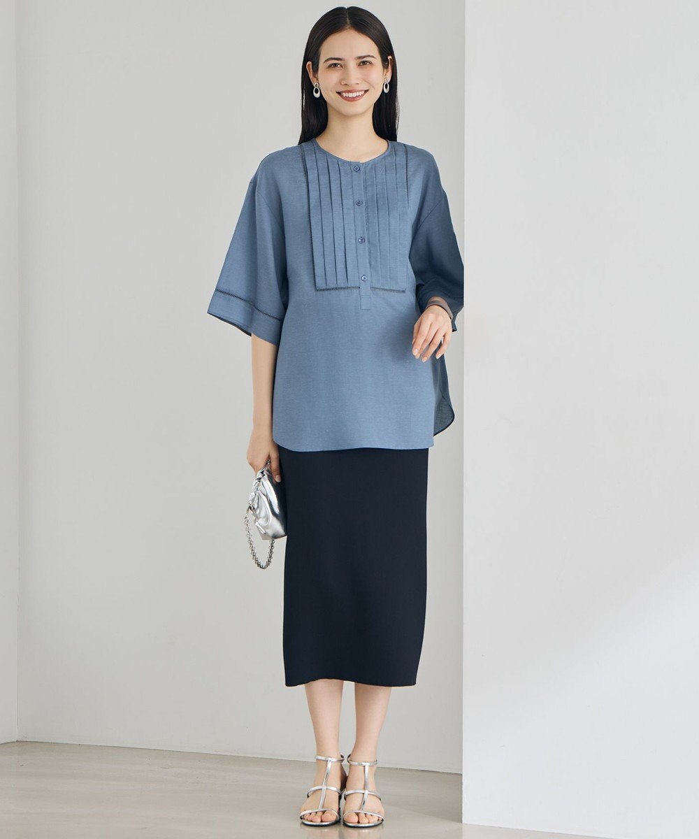 自由区 S ナチュラルリネンタックデザイン ブラウス 