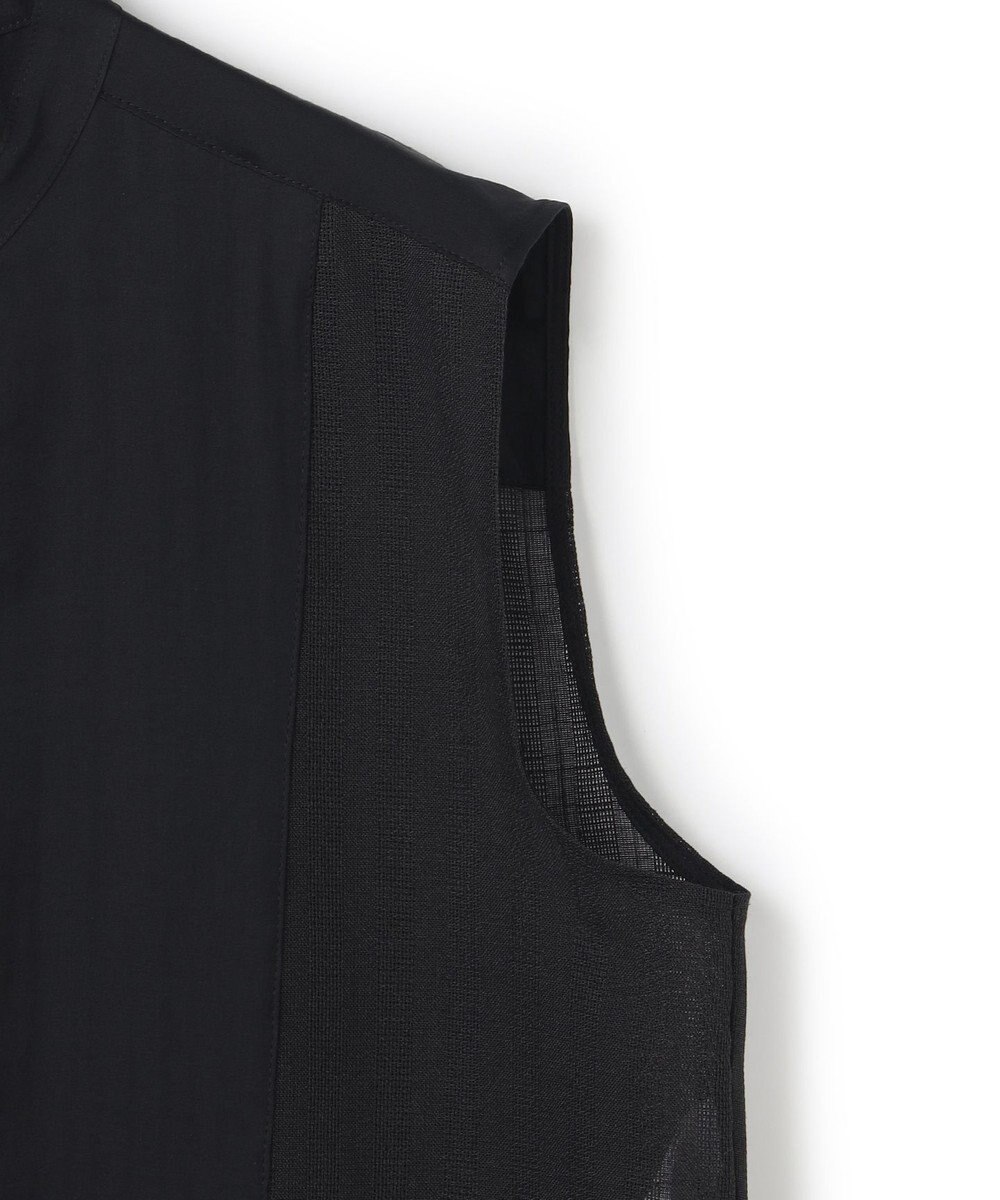 BEIGE， GOSHE / サテン切替 シアースタンドブラウス 