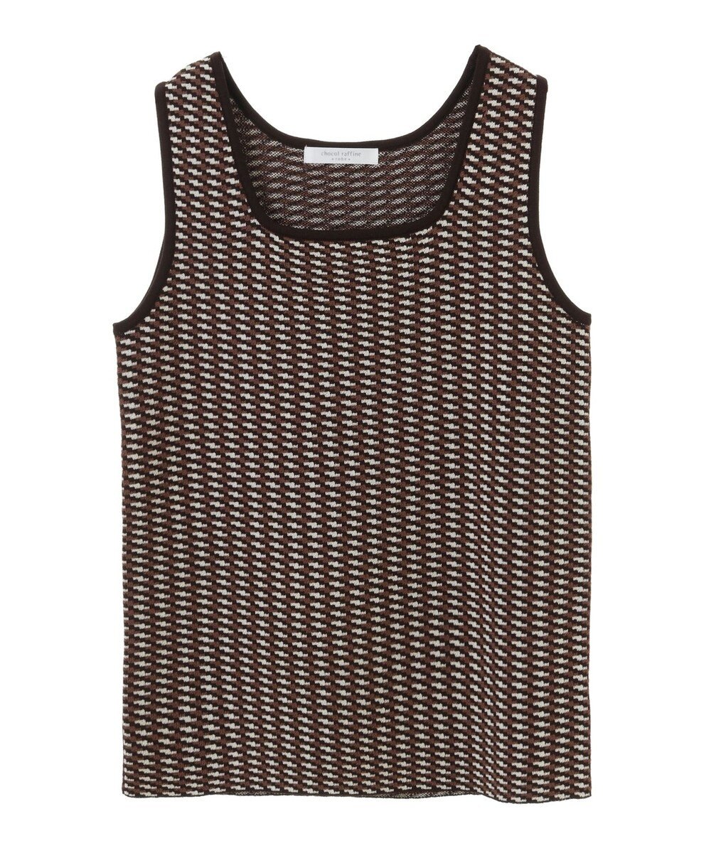 Green Parks ジャガード柄スクエアニットプルオーバー 